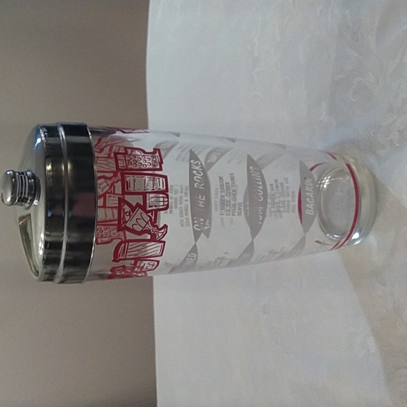 Other - Retro Cocktail Glass Shaker with Chrome Lid 24 oz